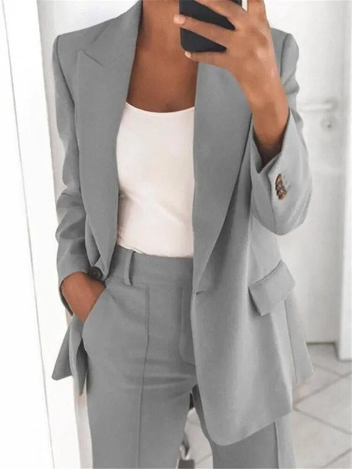 Isabella - Turn-Down Collar Blazer & Pants Set