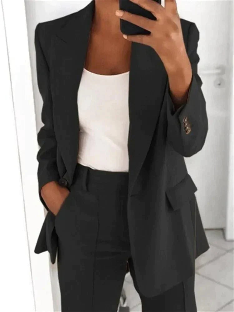 Isabella - Turn-Down Collar Blazer & Pants Set