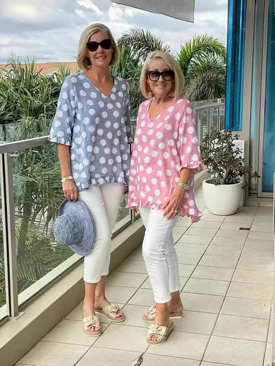 LUCIENNE® STYLISH V-NECK BLOUSE
