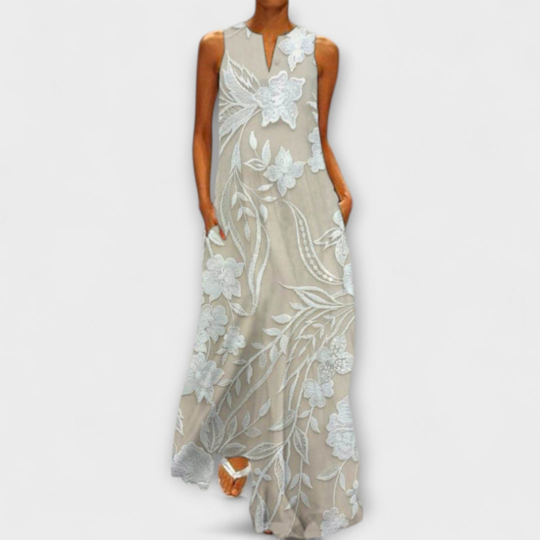 Camila - Botanical Maxi Dress with Print