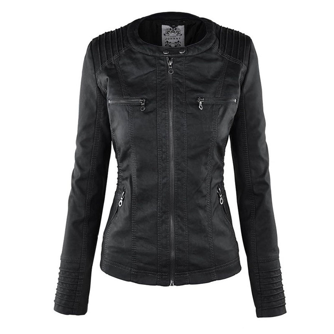 LÁNE | Waterproof Women's Leather Jacket with Hood