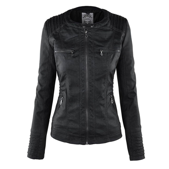 LÁNE | Waterproof Women's Leather Jacket with Hood