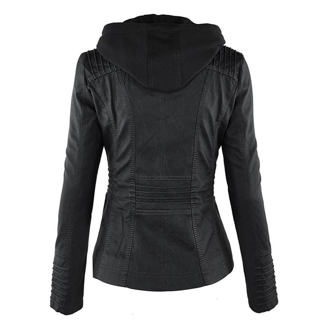LÁNE | Waterproof Women's Leather Jacket with Hood