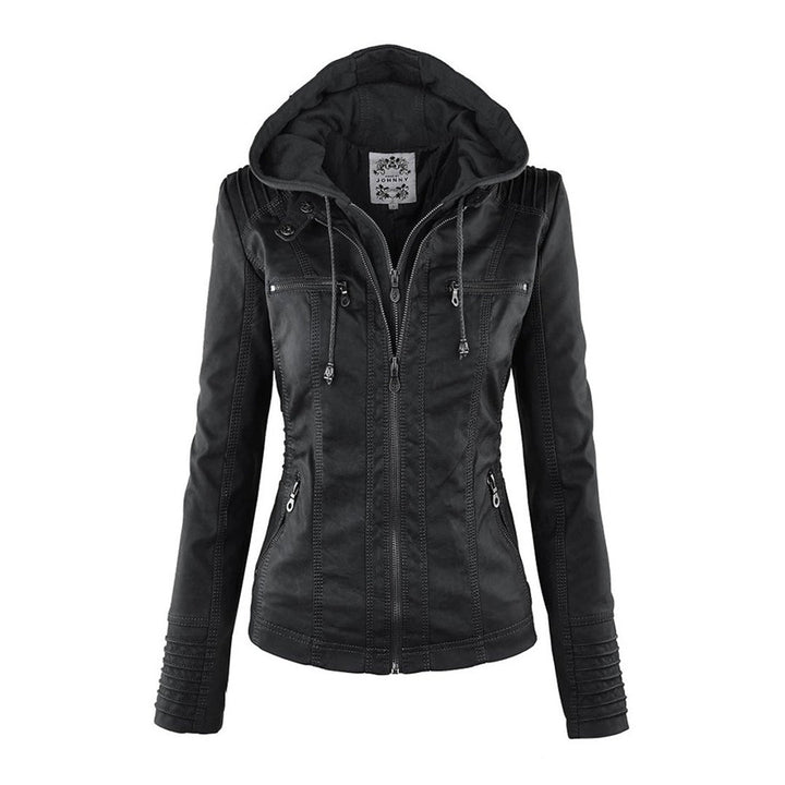 LÁNE | Waterproof Women's Leather Jacket with Hood