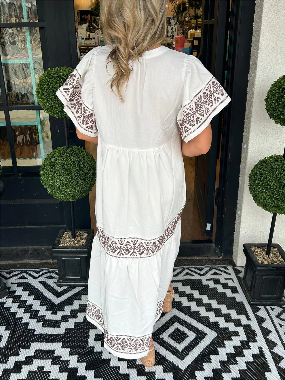 V-Neck Bohemian Flowing Dress