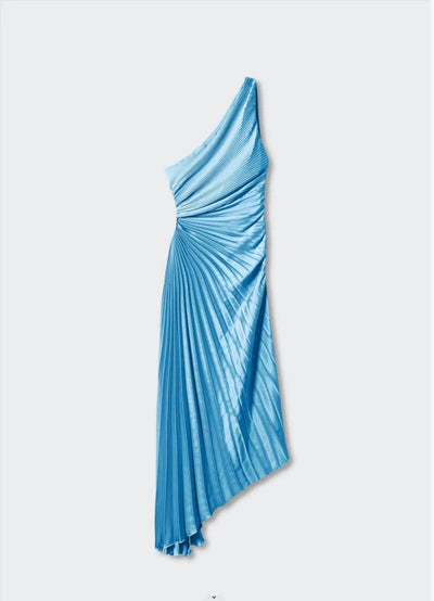 SYLVIANA® ONE-SHOULDER PLEATED MIDI DRESS