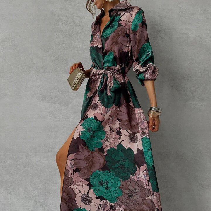 Orchid | Elegant Floral V-neck Dress