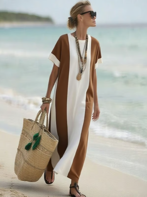 Long linen beach dress