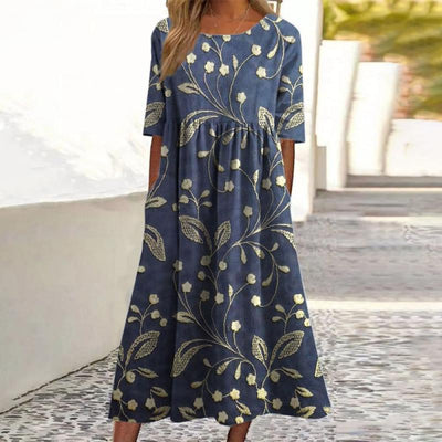 Mandy™ | Floral Midi Dress with Effortless Tummy Coverage
