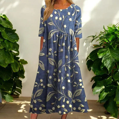 Mandy™ | Floral Midi Dress with Effortless Tummy Coverage