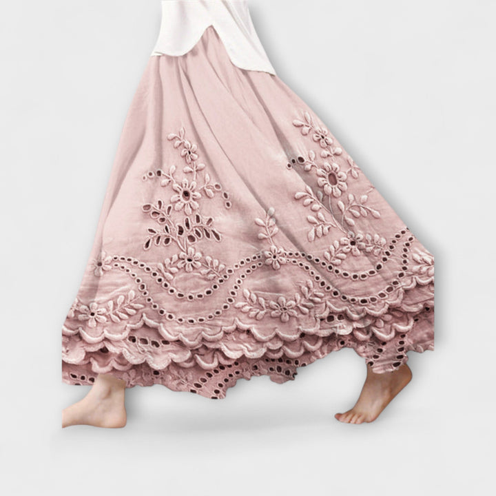 Luna – Boho Maxi Dress with Embroidery