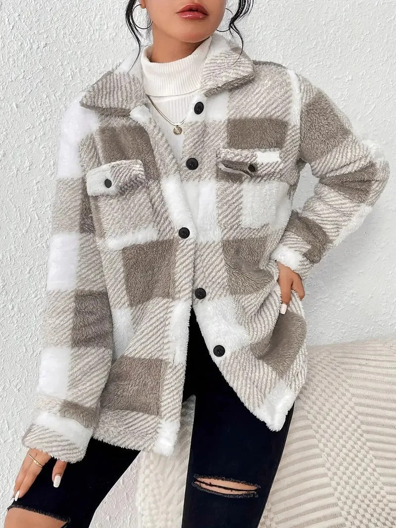 Brooklyn | Plaid Button-Front Jacket